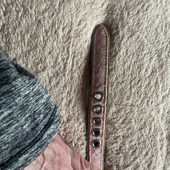 AdorableCoach pink & cream leather trim. Signature dog collar. - Picture 3 of 5